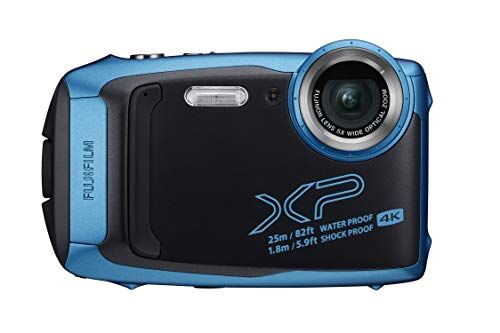 Fujifilm FinePix XP140 Fotocamera Digitale, Impermeabile 25 m, CMOS 16MP, Zoom Ottico 5x, Stabilizzatore Meccanico, Batteria al Litio, Wi-Fi, Bluetooth, Sky Blue/Blu