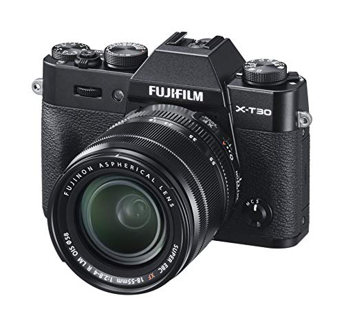 Fujifilm X-T30 Black e Obiettivo XF18-55mm F2.8-4 R LM OIS, Fotocamera Digitale da 26MP, Sensore CMOS X-Trans 4 APS-C, Mirino EVF, Filmati 4K 30p, Schermo LCD Touch 3" Orientabile, Nero