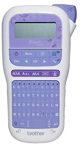 Brother PT-H200 - Etichettatrice Portatile per Lavori Creativi e Organizzazione della Casa, con 1 Nastro TZe, 12 mm, Oro/Bianco, 4 m, TASTIERA AZERTY