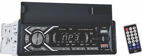 Majestic SA 500 PRO - Sistema Audio Car con supporto per smartphone, Bluetooth, Lettore MP3/WMA da USB/Micro SD, Aux-IN, Telecomando, 100W (25W x 4ch), Nero