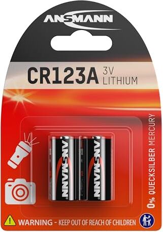 Ansmann 1510-0023 Batteria al litio, di colore nero (etichetta in lingua italiana non garantita) CR123A 2 Stüclk Nero