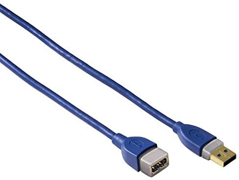 Hama Prolunga USB A/USB A, 3.0, 1.8 mt, Connettori Dorati, 3 Stelle, Blu