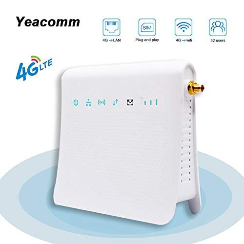 Yeacomm Router Wi-Fi 4G, Router Wireless Home Router CPE LTE, Hotspot WiFi CAT4 Mobile a 150 Mbps con Slot per Scheda SIM con Antenna Esterna (LTE 4G in Europa)