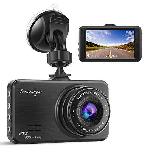 Innosinpo Dash Cam FHD 1080p, telecamera da cruscotto per auto, grandangolo da 170 3 pollici LCD WDR Loop registrazione G-Sensor Motion Detection Parking Monitor