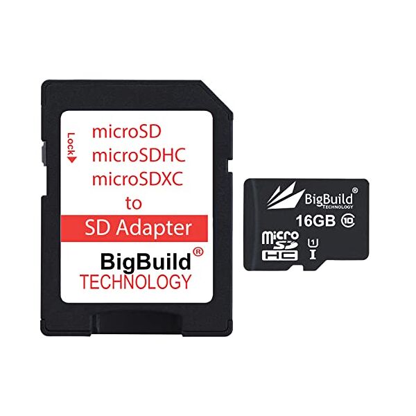 bigbuild technology 16gb ultra veloce 80mb/s scheda di memoria microsdhc per oppo reno a, reno z, reno3, reno4, reno6 mobile