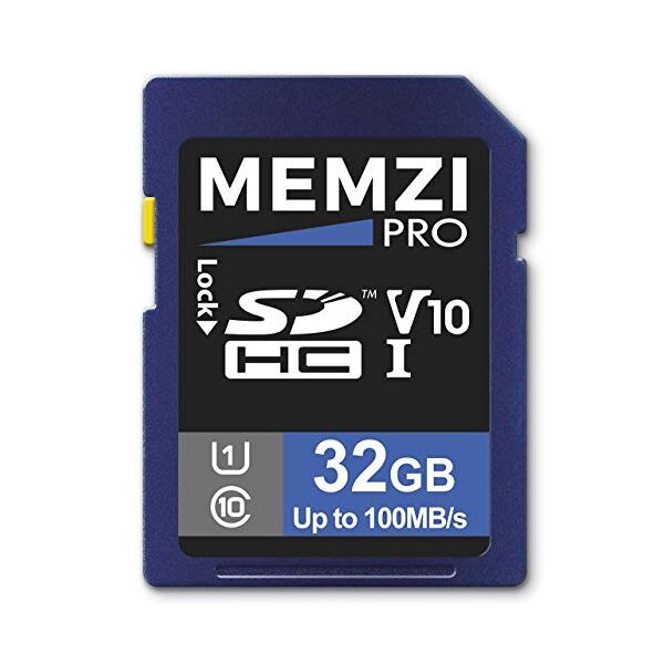 memzi pro 32 gb 100 mb/s uhs-i v10 classe 10 sdhc per canon powershot sx430 sx432 is, hs, sx70 sx740 hs, sx720 hs, sx710 hs, sx700 hs, sx620 hs, sx600 hs, sx510 hs fotocamera digitale