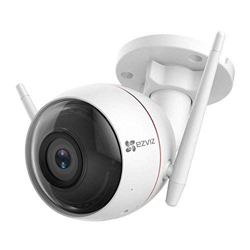 EZVIZ telecamera ip Wi-Fi da esterno 1080p videocamera sorveglianza esterno con visione notturna fino 30m protezione IP66 sistema d'allarme con luce stroboscopica e sirena compatibile con alexa