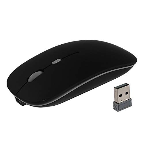 GMZHH ultradnne wiederaufladbare kabellose Maus Stummschaltungstaste USB optische Maus 2,4 GHz fr Laptop Air PRO Matt Schwarz