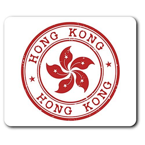 Destination Vinyl Ltd Confortevole Mat Mouse - Hong Kong Bandiera della Cina Asia 23,5 x 19,6 cm (9,3 x 7,7 pollici) per il calcolatore & computer portatile, ufficio, regalo, base antiscivolo - RM5675