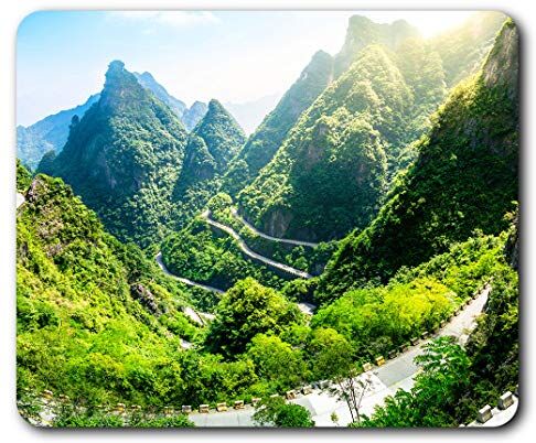 Destination Vinyl Ltd Confortevole Mat Mouse - Tongtian Strada Tianmen Mountain China Travel 23.5 x 19.6 cm (9.3 x 7.7 pollici) per il calcolatore & computer portatile, ufficio, regalo, base antiscivolo - RM24312