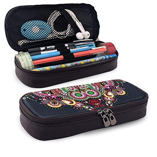 KINKPH Cute Pencil CaseUkrainian Fashioned Ornamental Paisley Design With Unique Features Motif Perfect Holder for Pencils and Pens