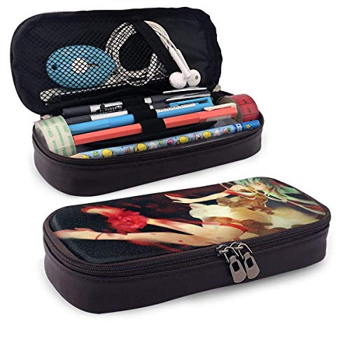 TYHYT astuccio Hatsune Miku Pigeon Leather Zipper Pencil Cases, Boys' and Girls' Pencil Case for School Office Pencil Case Stationery Multifunctional Storage Bag