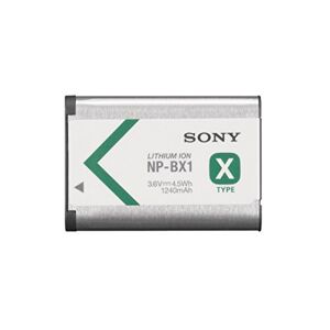 Sony NP-BX1 Batteria Ricaricabile InfoLithium Serie X per Fotocamere Compatte Cyber-Shot DSCRX100, DSCHX300 e DSCWX300, 3.6 V, 1240 mAh, Argento/Nero