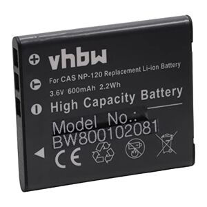 vhbw Batteria Li-Ion adatta per CASIO Exilim EX-S200 EX-S 200 sostituisce batteria NP-120 3.7V