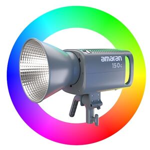 Aputure Amaran 150c (RGB, 2500K-7500K) LED Point-Source a Colori, Supporto per Ombrello Incorporato, Attacco Bowens e 9 Effetti, con Sistema di Raffreddamento Silenzioso e Controllo Sidus Link App