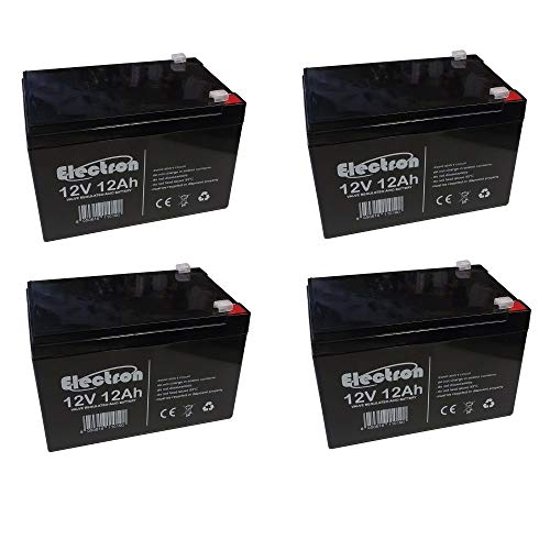 ELECTRON 4x Batterie ricaricabile al piombo 48V 12V 12Ah adatta per UPS allarmi solare, trazione elettrica monopattini bici max 250W