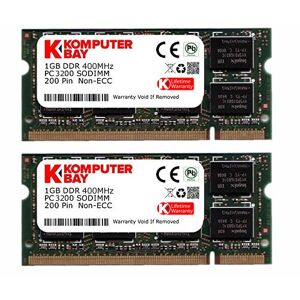 Komputerbay 2GB (2x1GB) DDR SODIMM (200 pin) 400Mhz PC3200 DDR400 MEMORIA PORTATILE
