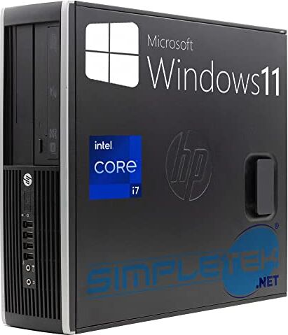 HP PC Desktop 8200 SFF Core i7 Fino 3.80GHz Windows 11 Pro 32GB RAM SSD 480GB + 1TB + GPU 2GB   DVD-RW Seriale RS232 DisplayPort VGA (Ricondizionato)