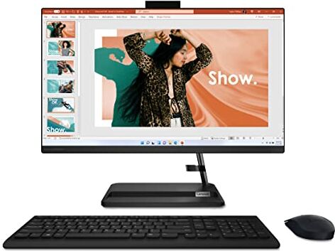 Lenovo IdeaCentre All-in-One 3 - Display 23.8" Full HD (Processore Intel Core i3-1220P, 512 GB SSD, RAM 8 GB, DVD±RW, Windows 11, Wi-Fi 6) + Tastiera e Mouse USB - Black