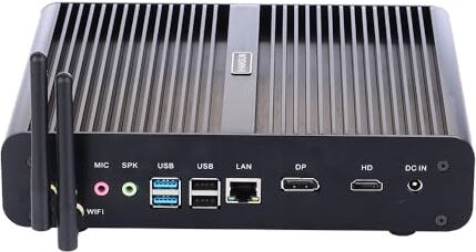 HUNSN 4K Fanless Mini PC, Desktop Computer, Server, Windows 11 or Linux Ubuntu, Intel 10 Cores I7 1255U, BM14f, WiFi, BT, DP, HDMI, LAN, 2 x USB3.0, 6 x USB2.0, 16G RAM, 128G SSD, 1TB HDD