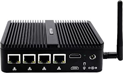 HISTTON Firewall Micro Appliance Fanless Mini PC, Quad Core Celeron J4125 Firewall PC 16GB RAM 128GB SSD, OPNsense Mini Firewall, HDMI, WiFI, BT4.0, RS232 COM, AES-NI, Mini PC Server VPN Router