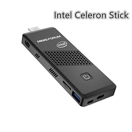 MINIS FORUM Mini PC Stick Intel Intel Celeron N4000 (fino a 2,6GHz) 4GB DDR4/64GB eMMC Mini Computer Windows 10 Pro 4K@60Hz HD HDMI 2.0/Mini DP Porte Dual WiFi BT5.0/2xUSB3.0/USB-C/Auto Power On