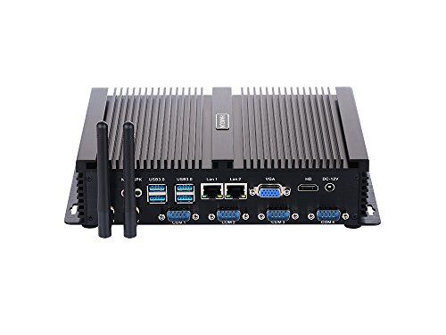 HUNSN Fanless Industrial PC,Mini Computer,Windows 7/10 Pro/Linux Ubuntu,Intel Core I5 3317U,(Black),[HUNSN IM02],[64Bit/Dual Band WiFi/1VGA/1HDMI/4USB2.0/4USB3.0/2LAN/4COM],(4G RAM/128G SSD)