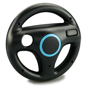 smardy Volante Compatibile con Nintendo Wii Controller Steering Wheel Nero per Mario Kart Racing