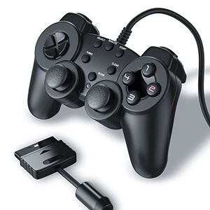 CSL-Computer CSL - Gamepad per Playstation 2 - PS2 Contoller con cavo - Dual Vibration - Joypad Controller - nero