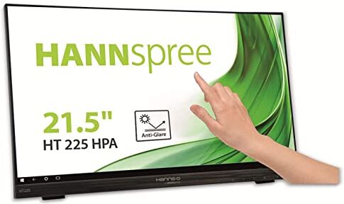 Hannspree HT225HPA - Monitor multi-touch da 54,6 cm (21,5"), antiriflesso, Full HD 300 cd, VGA HDMI DP, altoparlante USB VESA inclinabile