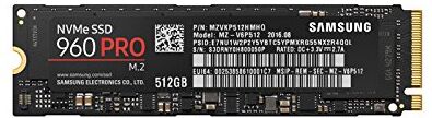 Samsung MZ-V6P512BW SSD 960 PRO, 500 GB, NVMe, Nero/Rosso