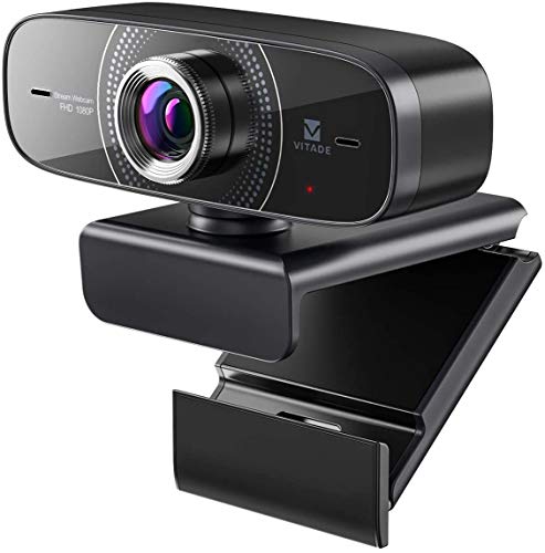 Vitade - Webcam HD 1080p con doppio microfono, 925A HDR USB Computer Web Cam Pro Video Camera per registrazione streaming Mac PC Windows Skype Obs Twitch YouTube Xsplit Xbox One Treppiede incluso