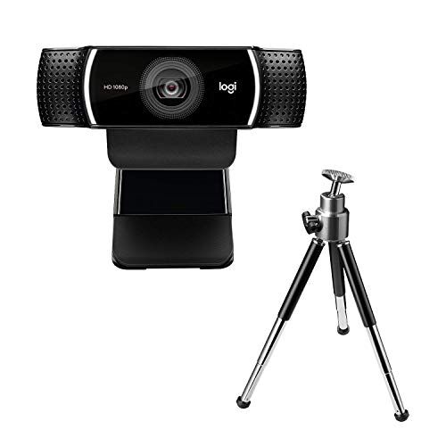 Logitech C922 Pro Stream Webcam, Streaming Veloce HD 1080p/30fps o HD 720p/60fps, Correzione Luce HD, Autofocus, Audio Stereo, Per YouTube, Twitch, XSplit, PC/Mac/Laptop/Macbook/Tablet, Nero