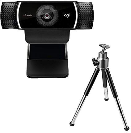 Logitech C922 Pro Stream Webcam, Streaming Veloce HD 1080p/30fps o HD 720p/60fps, Correzione Luce HD, Autofocus, Audio Stereo, Per YouTube, Twitch, XSplit, PC/Mac/Laptop/Macbook/Tablet, Nero