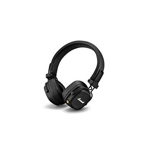 Marshall Cuffie Bluetooth Major IV On Ear, auricolari wireless, pieghevoli, oltre 80 ore di riproduzione wireless, nere