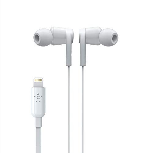 Belkin SoundForm Cuffie con Connettore Lightning per iPhone 11, 11 Pro, 11 Pro Max, XS, XS Max, XR, X, SE, 8/8 Plus, Bianco