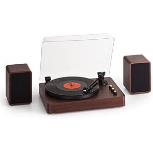 Auna Giradischi Bluetooth per Dischi in Vinile, Lettore Vinile a 3 Velocità  di Riproduzione, Giradischi Vinili Vintage con Casse Stereo, AUX, Gira  Dischi per Vinile con Jack per Cuffie e Adattatore 