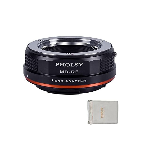 pholsy adattatore lente compatibile con obiettivi minolta rokkor md/mc/sr e corpo fotocamera canon rf, eos r, eos r6 mark ii, eos r7, eos r8, eos r10, r3, eos r5, eos r5c, eos r6, eos rp, eos r50