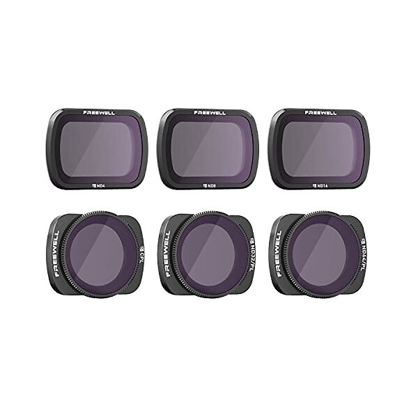 freewell budget kit-e series-6pack nd4, nd8, nd16, cpl, nd32/pl, nd64/pl lenti obiettivi fotografici compatibile con osmo pocket, pocket 2
