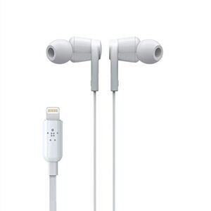 Belkin SoundForm Cuffie per iPhone con Connettore Lightning (Cuffie Lightning per iPhone 12, 12 Pro, 12 Pro Max, 12 mini, 11, 11 Pro, 11 Pro Max, XS Max, XS, X, SE, 8 Plus, 8, 7 Plus, 7), Bianco