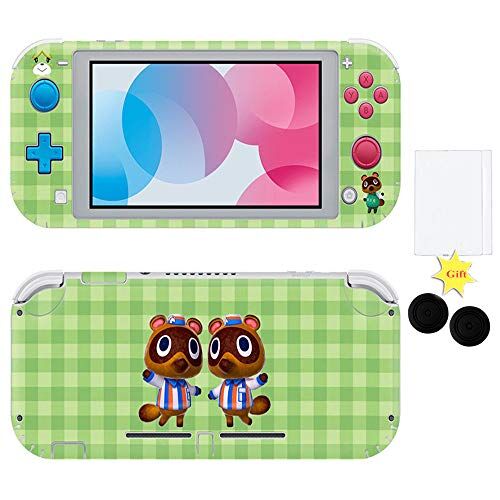 Glu Animal Crossing Adesivo pelle per Nintendo Switch Lite con 2*Protezioni per Schermo e 2*Thumbstick Caps ,Pellicola Protettiva per Console,Joy-Con ,Controller, Dock