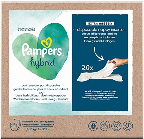 Pampers - Harmony Hybrid, confezione da 20 topping assorbenti usa e getta, extra - 1 pezzo