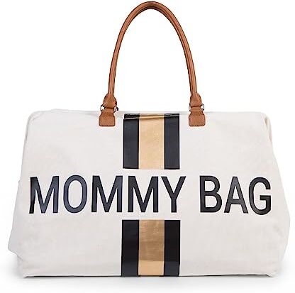 CHILDHOME, Mommy Bag, Borsa per il cambio, Maternità, Borsa da viaggio, Grande capacità, Fasciatoio, Tracolla regolabile, Compartimenti, Tasca isolata, Passaggio valigia, oro e nero