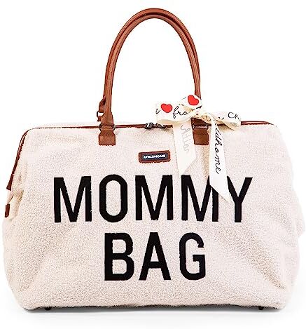 CHILDHOME, Mommy Bag, Borsa per il cambio, Maternità, Borsa da viaggio, Grande capacità, Fasciatoio, Tracolla regolabile, Compartimenti, Tasca isolata, Passaggio valigia, Teddy greggio