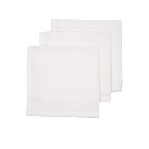 Meyco 457000 Set di 3 asciugamani in mussola 100% cotone bianco 30 x 30 cm