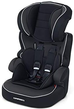 Foppapedretti Babyroad Seggiolino Auto, Gruppo 1-2-3 (9-36 Kg) per Bambini da 9 Mesi a 12 Anni Circa, senza IsoFix, Nero