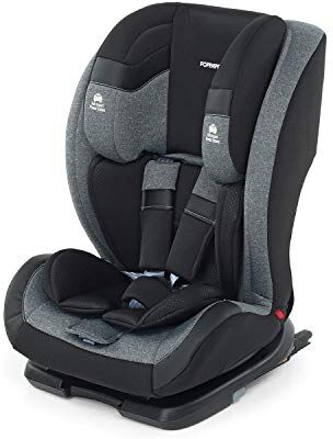 Foppapedretti Seggiolino Auto Re-Klino Fix, Gruppo 1/2/3 (9-36 Kg), per bambini da 9 mesi a 12 anni, Isofix, conforme ECE R44, Sistema Protezione Impatto Laterale, Sedile Anatomico, Nero