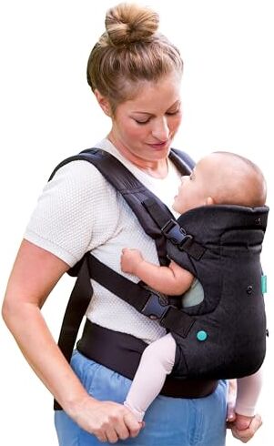 Infantino Porta Bebè Flip Ergo 4 in 1, denim nero,Per bambini da 3, 5 a 14, 5 kg