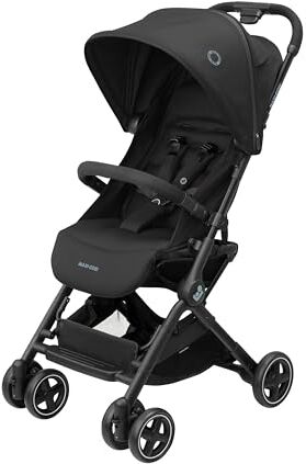 Maxi-Cosi Lara2 passeggino per bambini 0 - 4 anni, 0 - 22 kg, Passeggino da Viaggio Leggero e Compatto, Reclinabile in 3 posizioni e Pieghevole con Chiusura Automatica, colore Essential Black