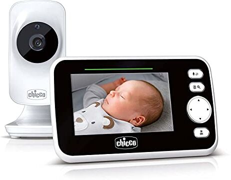 Chicco Baby Monitor Video Deluxe, Videocamera Per Neonati E Bambini Con Schermo A Colori Lcd 4.3", Portata 220 M, ‎27 x 24 x 10 cm; 550 grammi